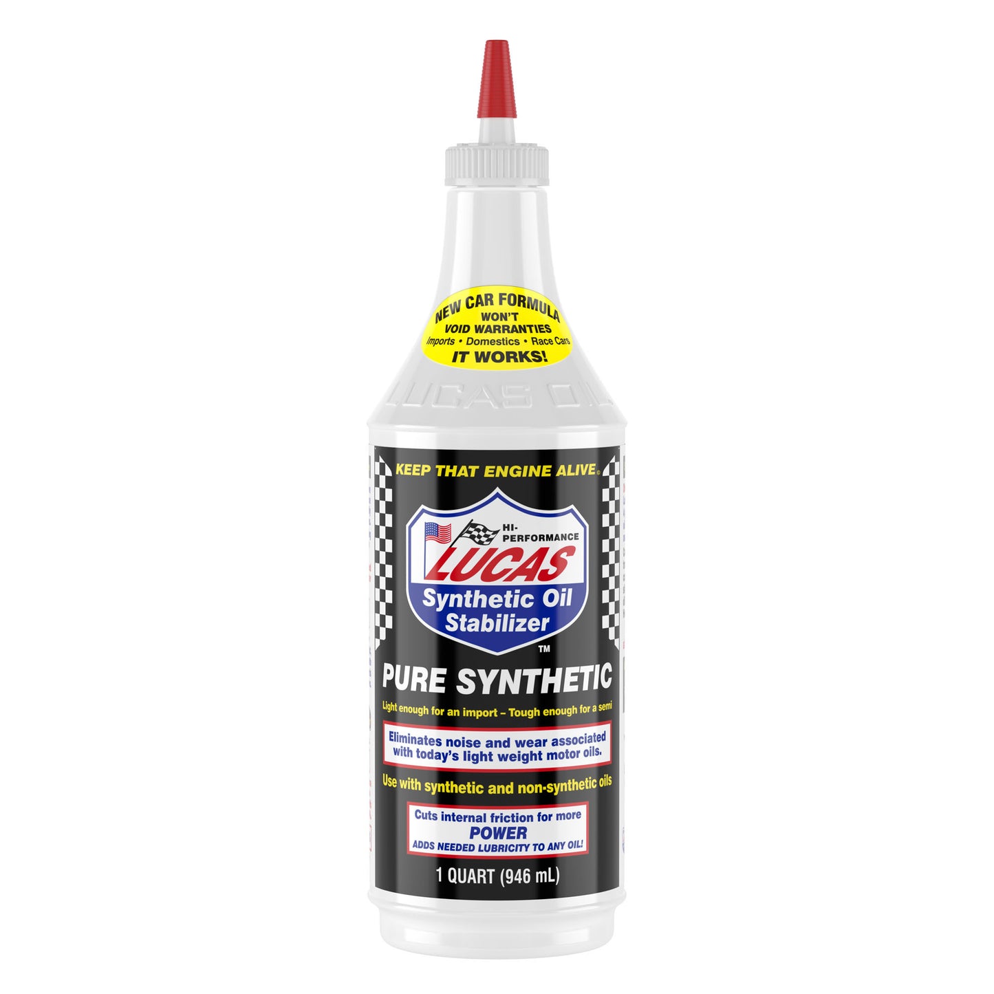 Lucas Oil Motor Oil Additive - Pure Synthetic Oil Stabilizer - Synthetic - 1 qt Bottle - Each
