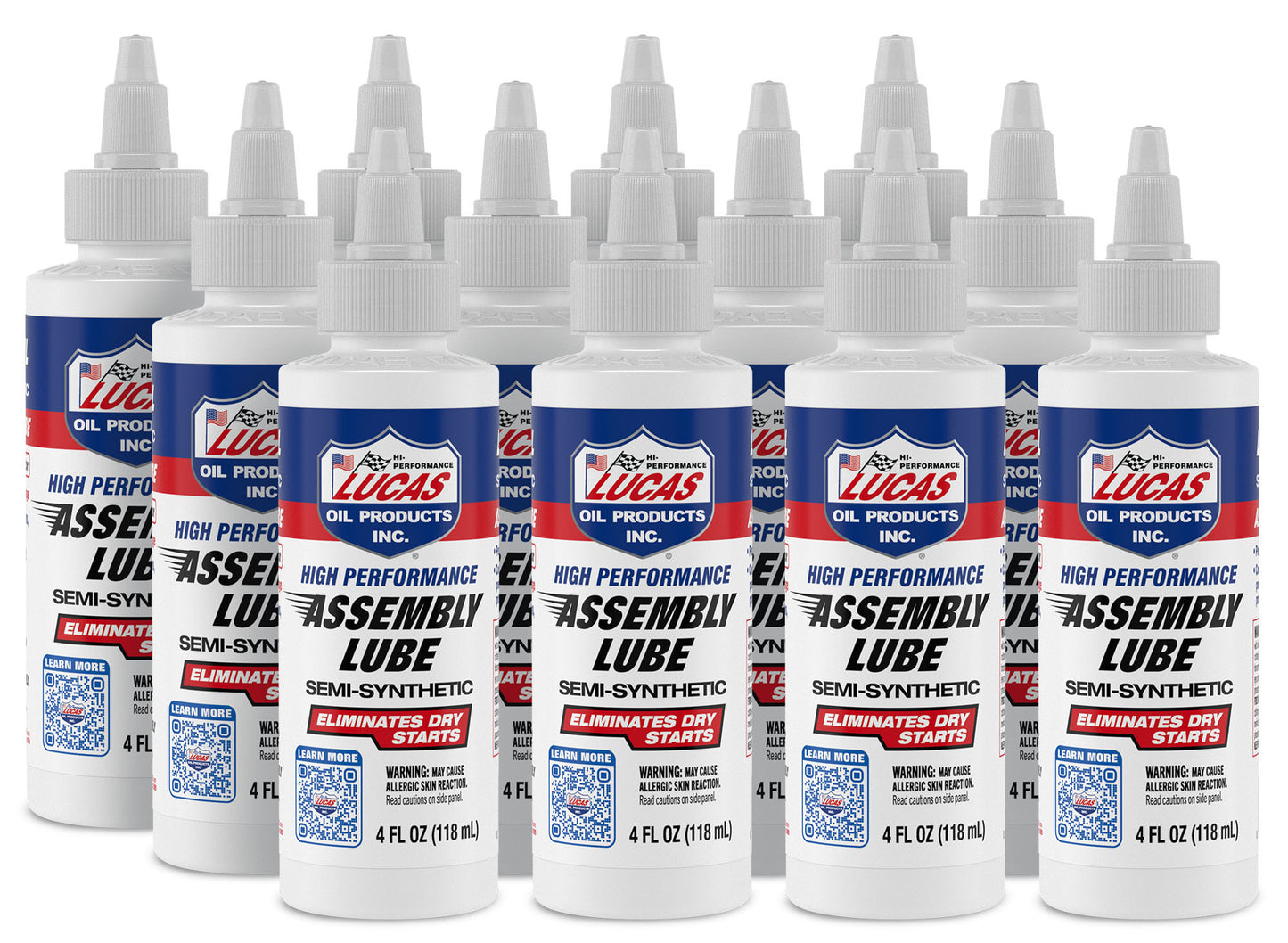 Lucas Oil Assembly Lubricant - High Performance - Engine Assembly Lubricant - Semi-Synthetic - 4 oz Bottle - Set of 12