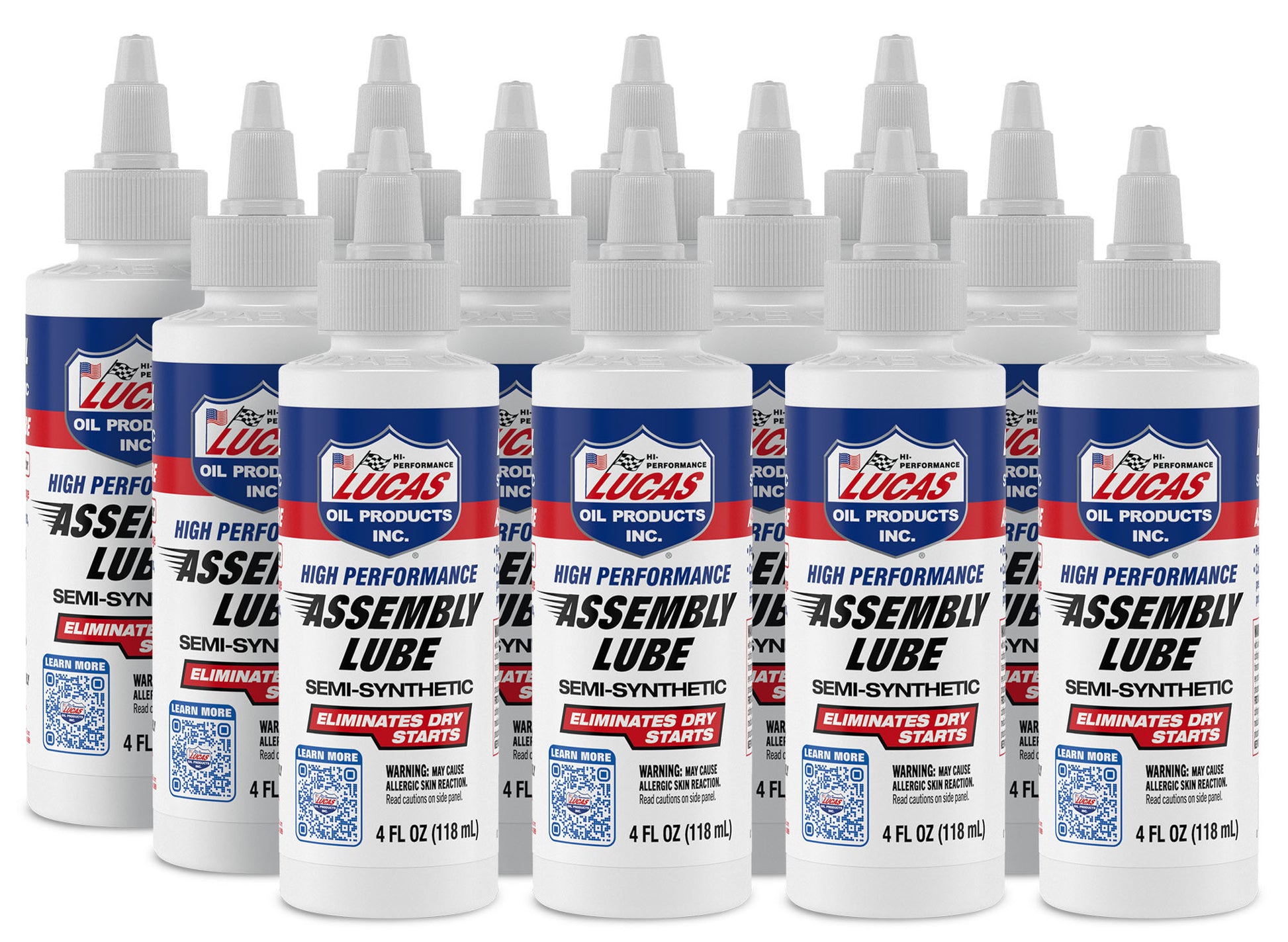 Lucas Oil Assembly Lubricant - High Performance - Engine Assembly Lubricant - Semi-Synthetic - 4 oz Bottle - Set of 12