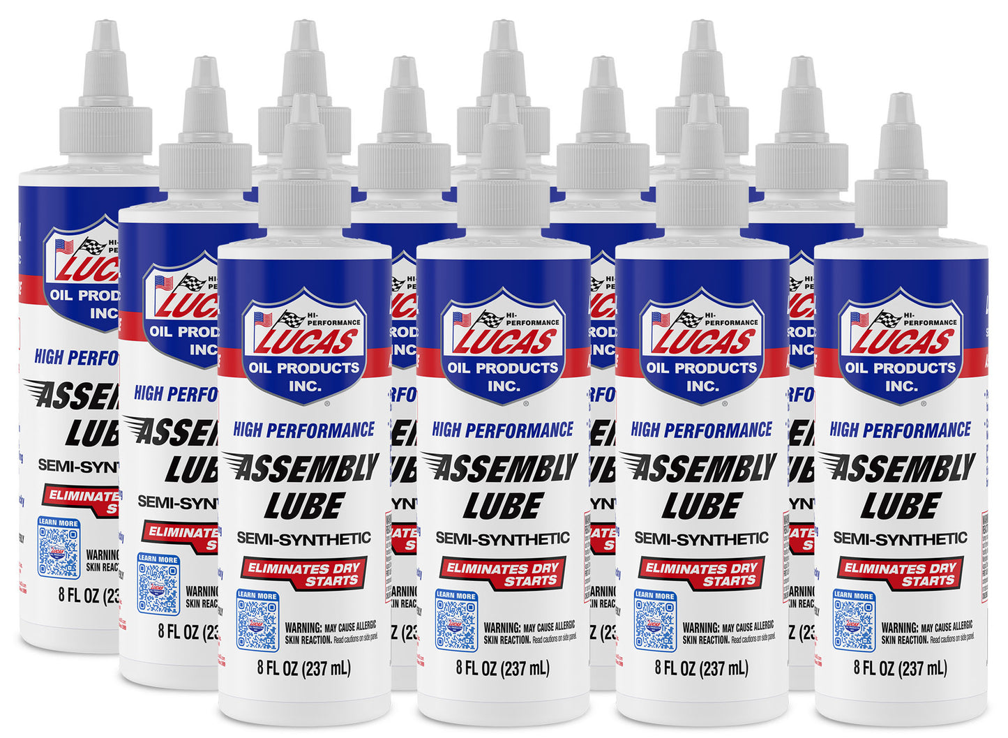 Lucas Oil Assembly Lubricant - High Performance - Engine Assembly Lubricant - Semi-Synthetic - 8 oz Bottle - Set of 12