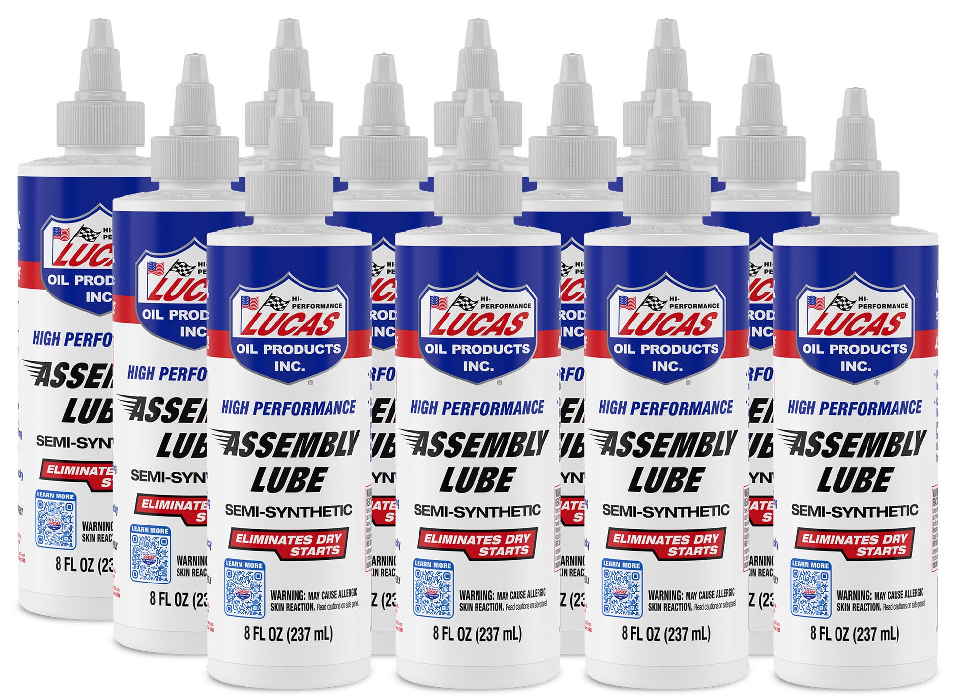 Lucas Oil Assembly Lubricant - High Performance - Engine Assembly Lubricant - Semi-Synthetic - 8 oz Bottle - Set of 12