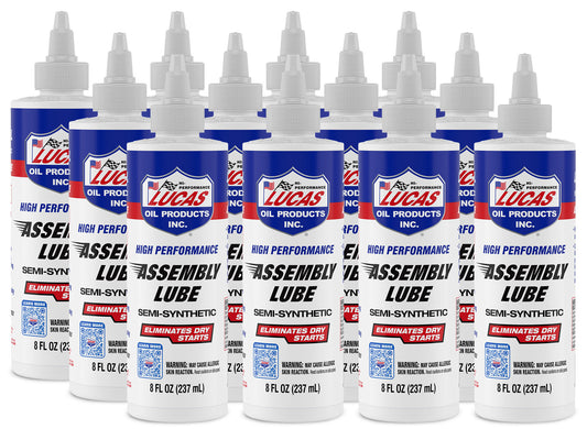 Lucas Oil Assembly Lubricant - High Performance - Engine Assembly Lubricant - Semi-Synthetic - 8 oz Bottle - Set of 12