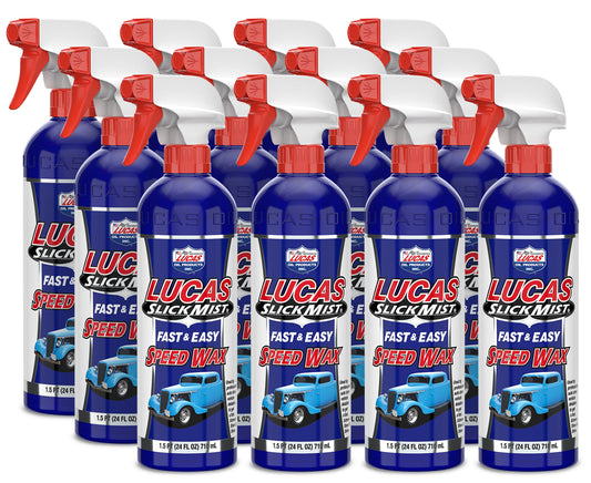 Lucas Oil Spray Wax - Slick Mist Speed Wax - Exterior - 24 oz Spray Bottle - Set of 12