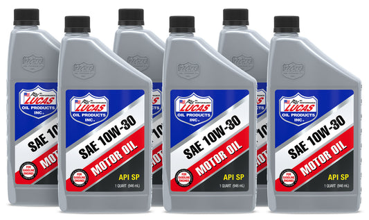 Lucas Oil Motor Oil - High Performance - 10W30 - Conventional - 1 qt Bottle - Set of 6