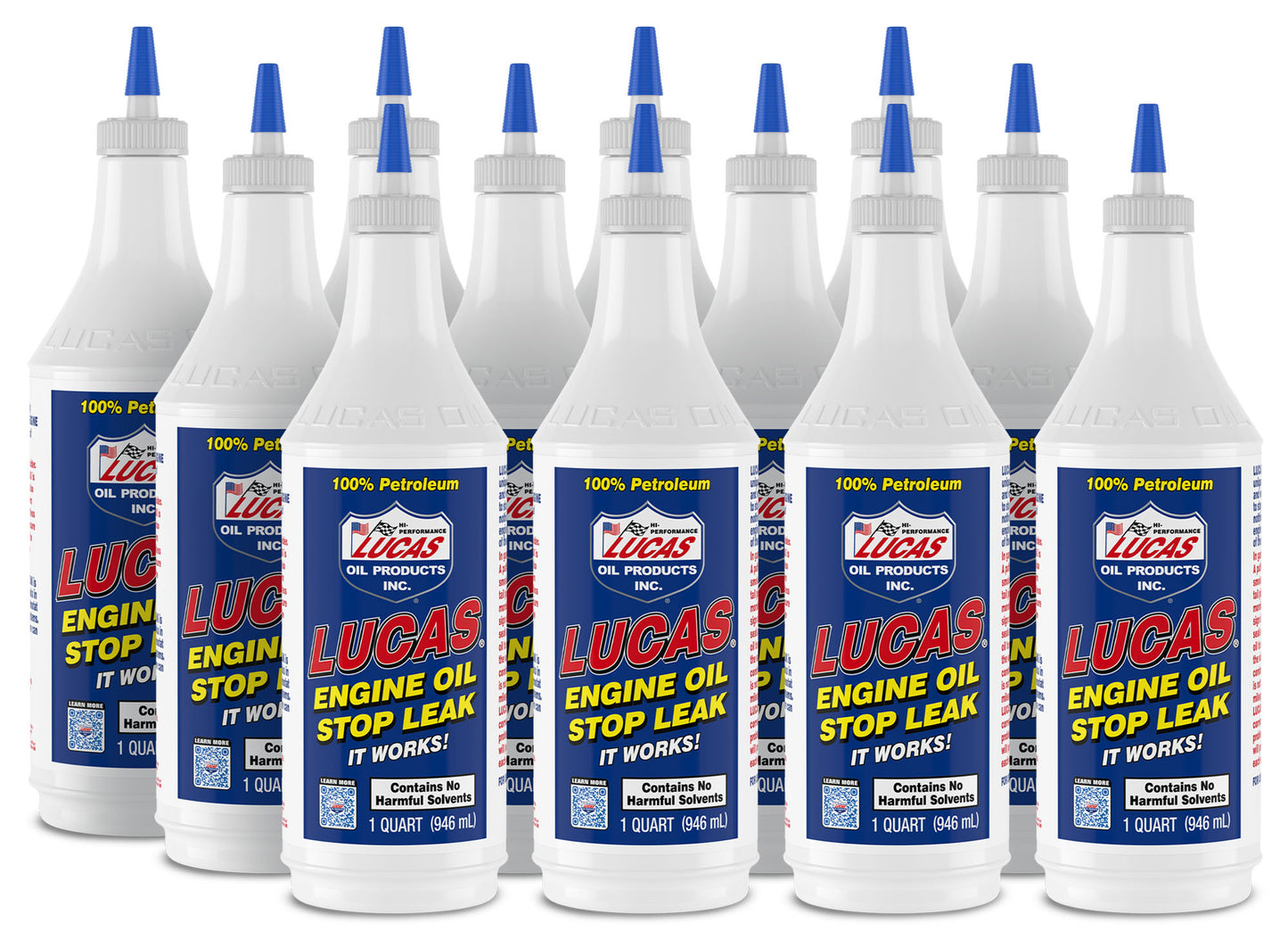 Lucas Oil Motor Oil Additive - Stop Leak - 1 qt Bottle - Set of 12