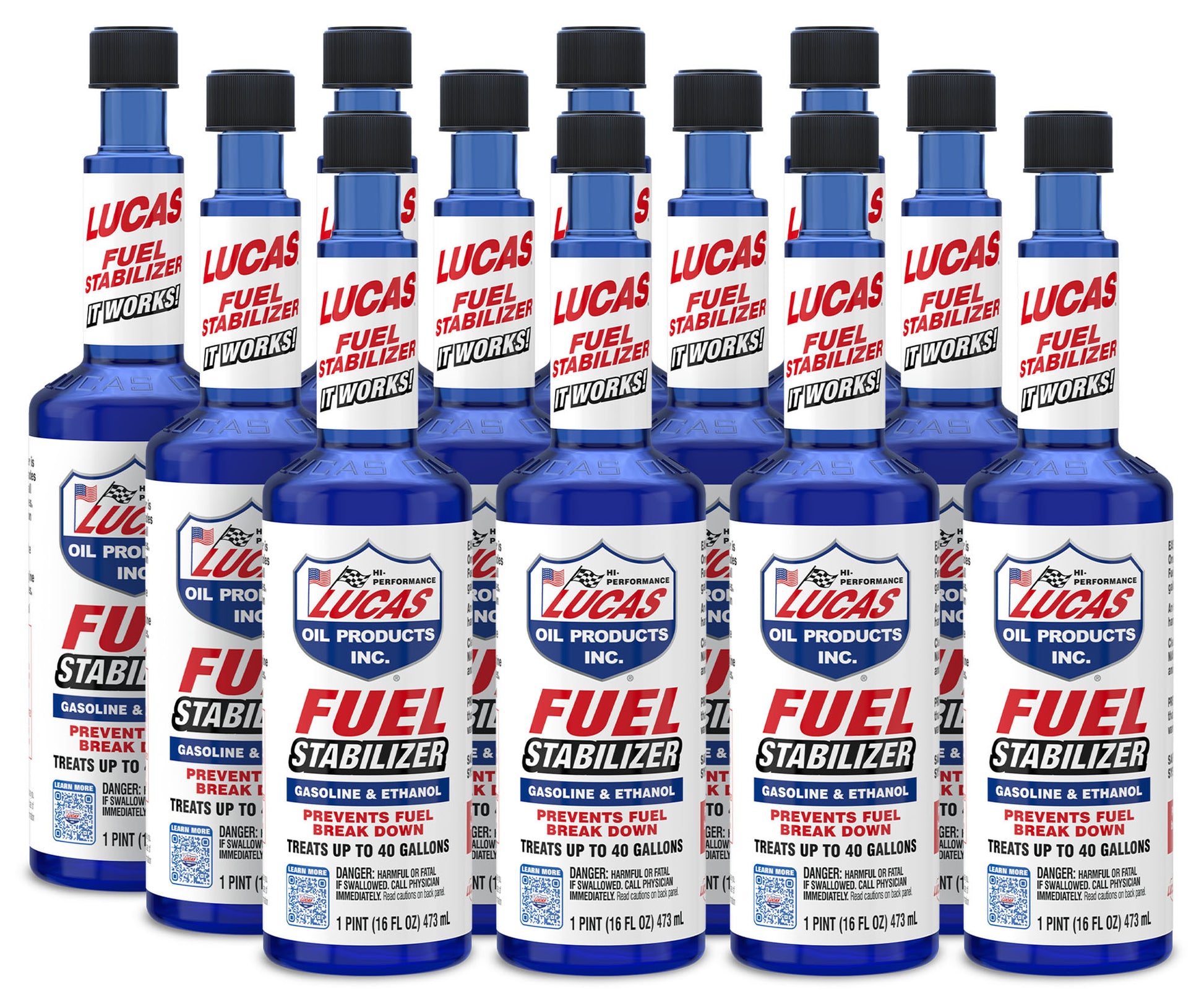 Lucas Oil Fuel Additive - Stabilizer - 15 oz Bottle - Gas - Set of 12