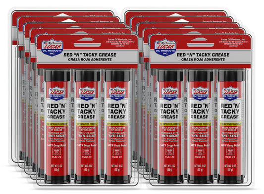 Lucas Oil Grease - Red N Tacky - Red Lithium - 3 oz Cartridge - Set of 30