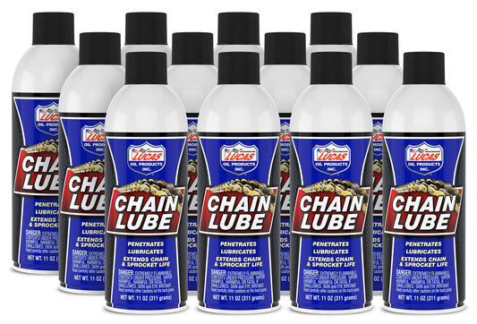 Lucas Oil Chain Lubricant - Semi-Synthetic - 11 oz Aerosol - Set of 12