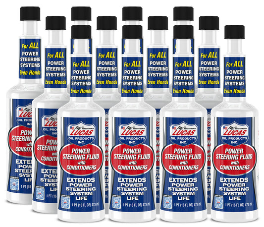 Lucas Oil Power Steering Fluid - Conditioners - Synthetic - 16 oz Bottle - Set of 12