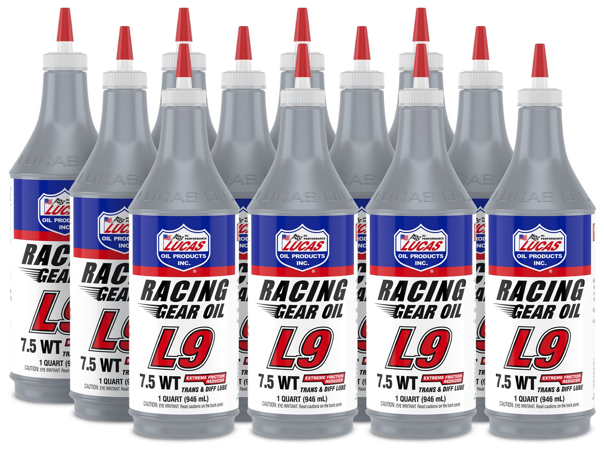 Lucas Oil Gear Oil - L9 - 7.5W - Limited Slip Additive - Synthetic - 1 qt Bottle - Set of 12