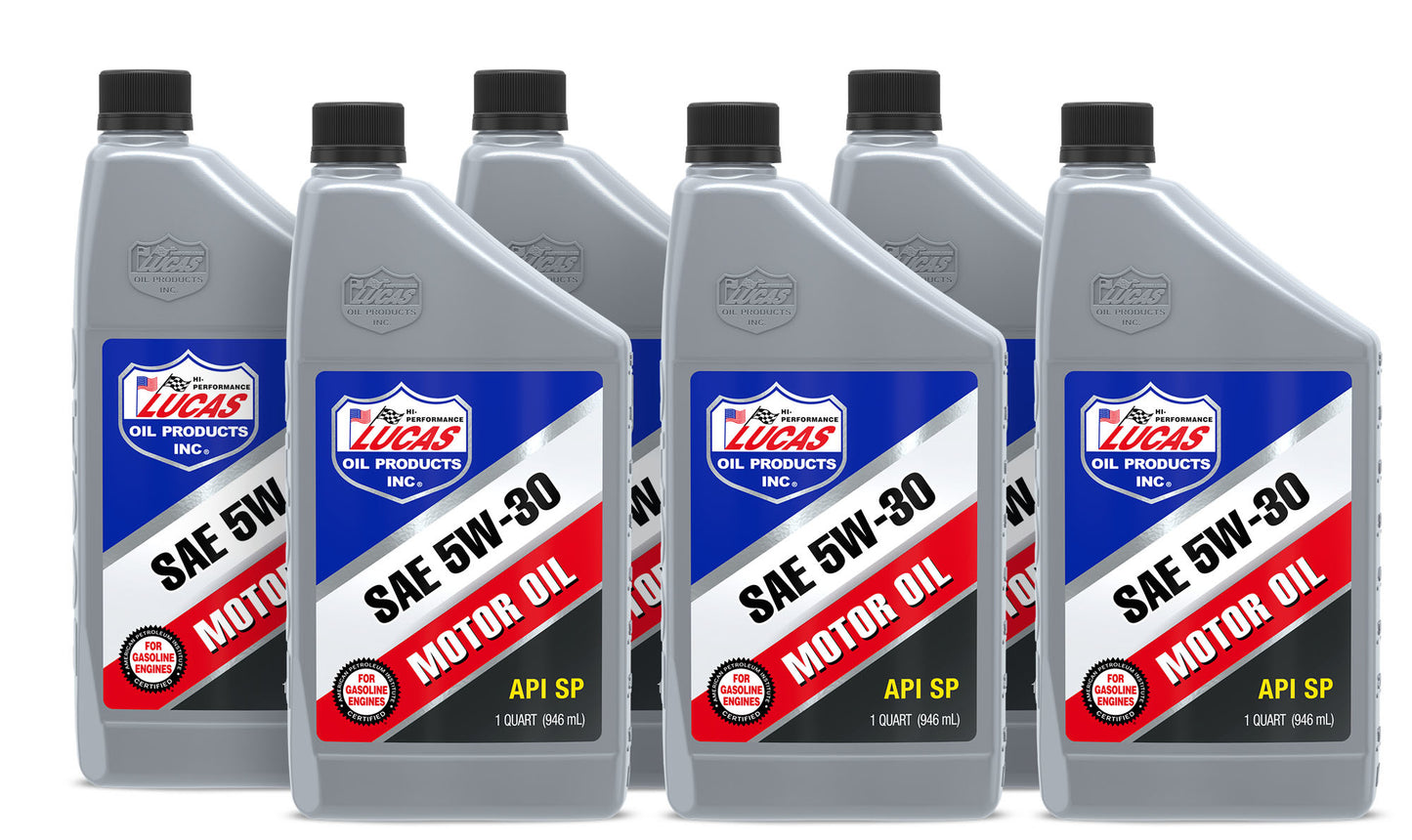 Lucas Oil Motor Oil - High Performance - 5W30 - Conventional - 1 qt Bottle - Set of 6