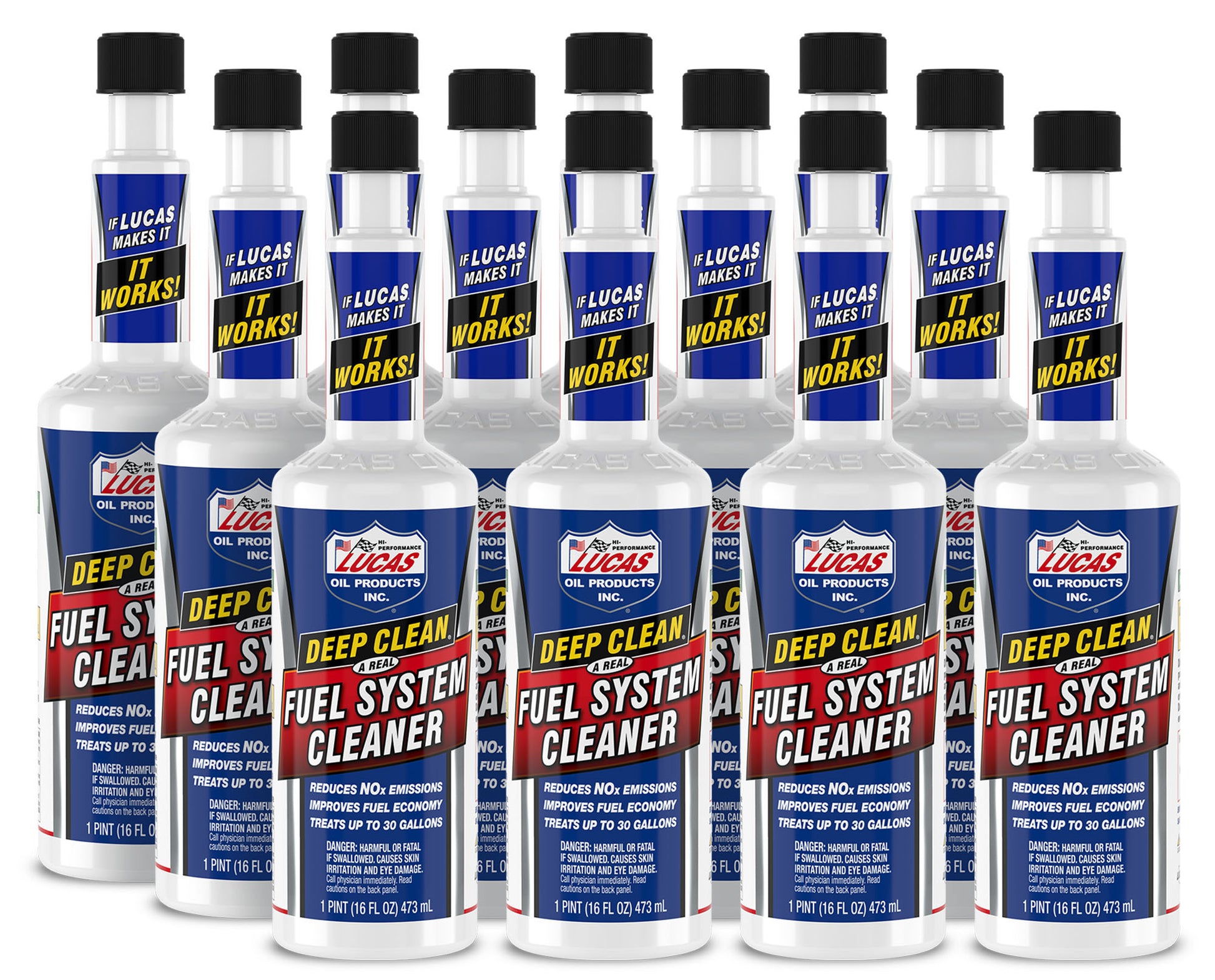 Lucas Oil Fuel Additive - Deep Clean - Fuel System Cleaner - 16 oz Bottle - Gas - Set of 12