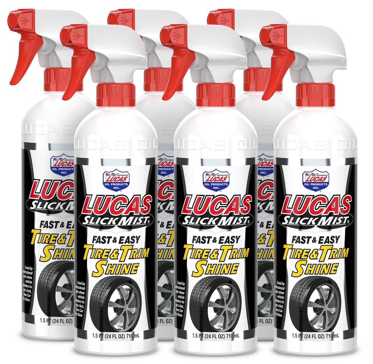 Lucas Oil Tire Shine - Slick Mist Tire and Trim - 24 oz Spray Bottle - Set of 6