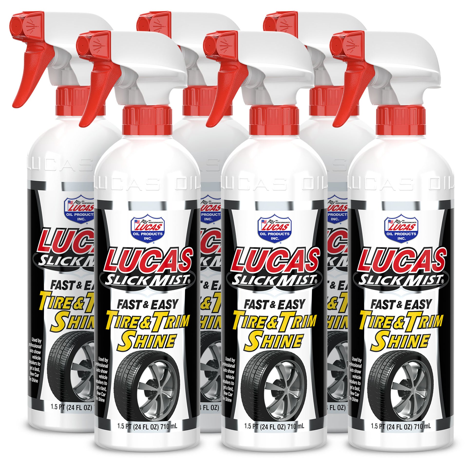 Lucas Oil Tire Shine - Slick Mist Tire and Trim - 24 oz Spray Bottle - Set of 6