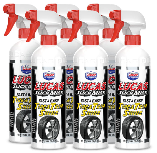 Lucas Oil Tire Shine - Slick Mist Tire and Trim - 24 oz Spray Bottle - Set of 6