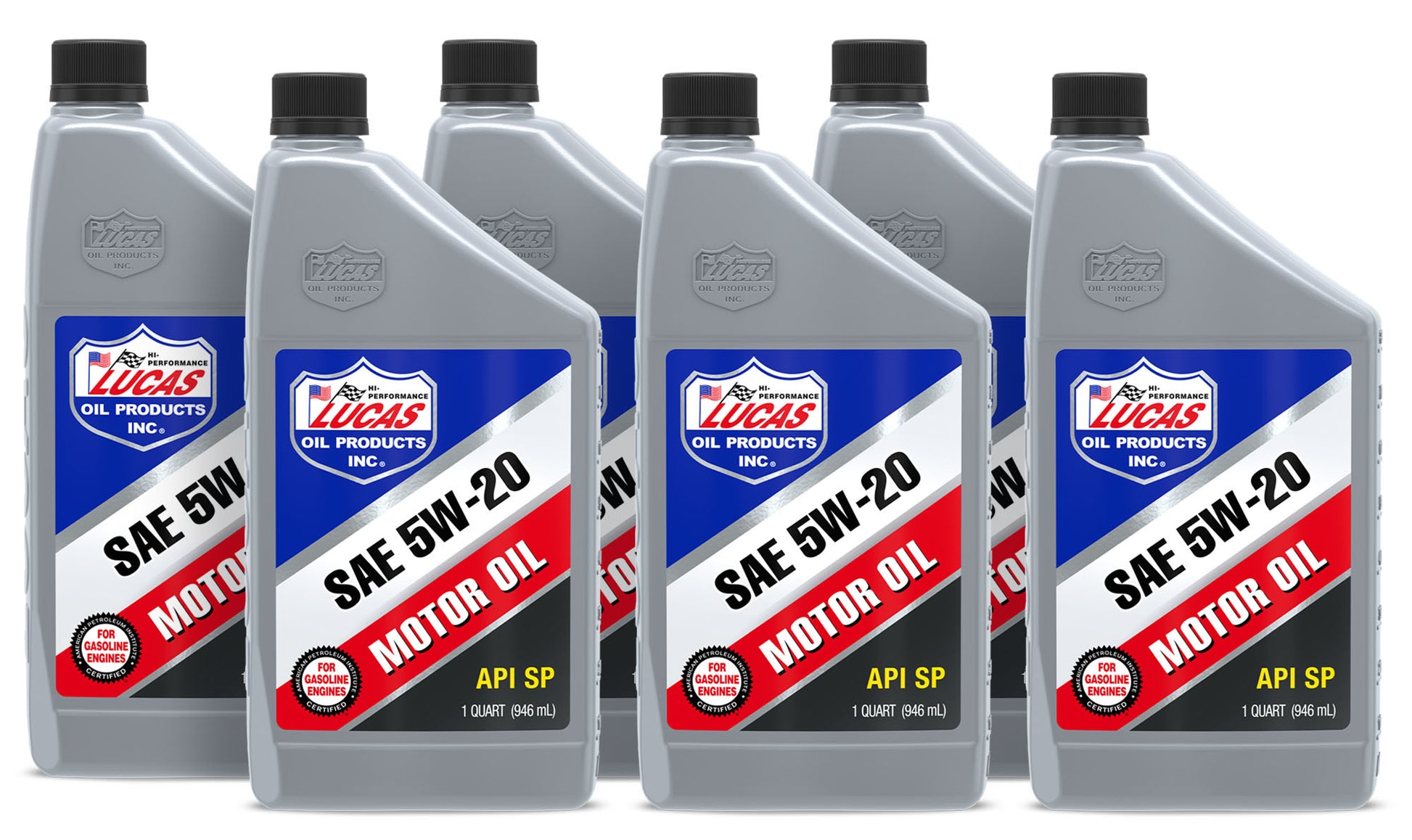 Lucas Oil Motor Oil - High Performance - 5W20 - Conventional - 1 qt Bottle - Set of 6