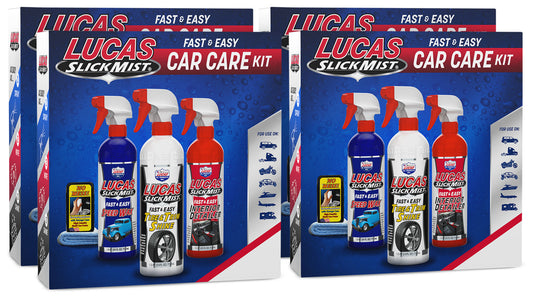 Lucas Oil Detailer - Slick Mist - 4 Interior Detailer / 4 Tire and Trim Shine / 4 Speed Wax - Kit