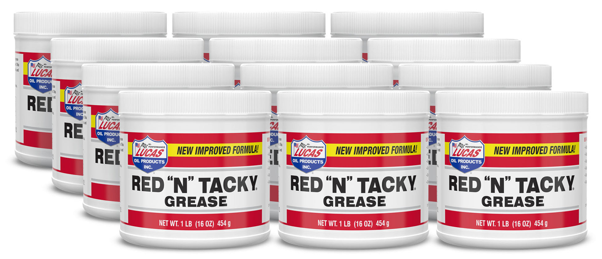 Lucas Oil Grease - Red N Tacky - Conventional - 1 lb Jar - Set of 12