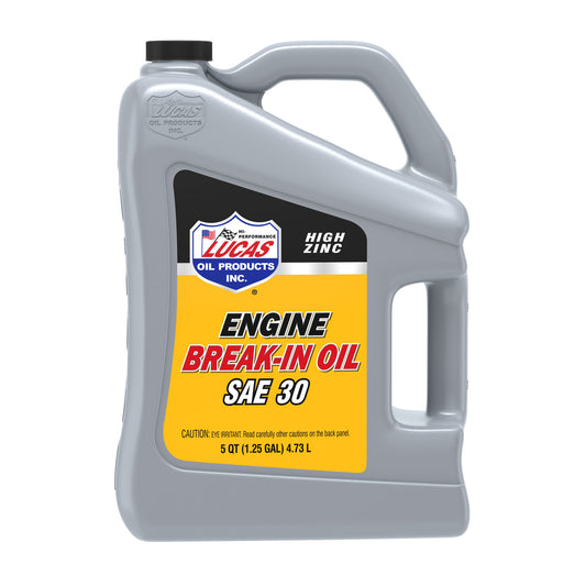 Lucas Oil Motor Oil - Break-In - 30W - Conventional - 5 qt Jug - Each