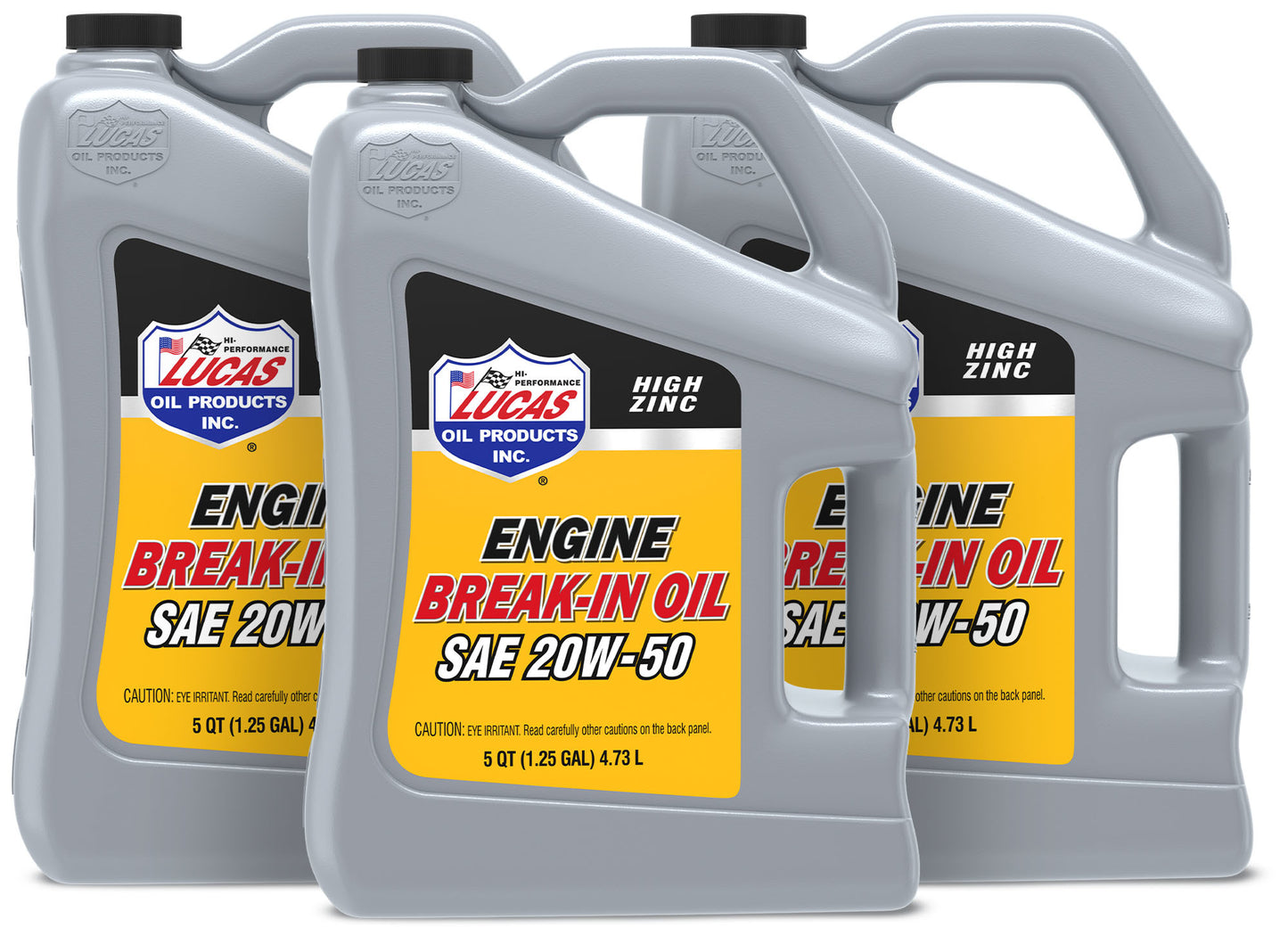 Lucas Oil Motor Oil - Break-In - 20W50 - Conventional - 5 qt Jug - Set of 3