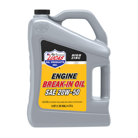 Lucas Oil Motor Oil - Break-In - 20W50 - Conventional - 5 qt Jug - Each