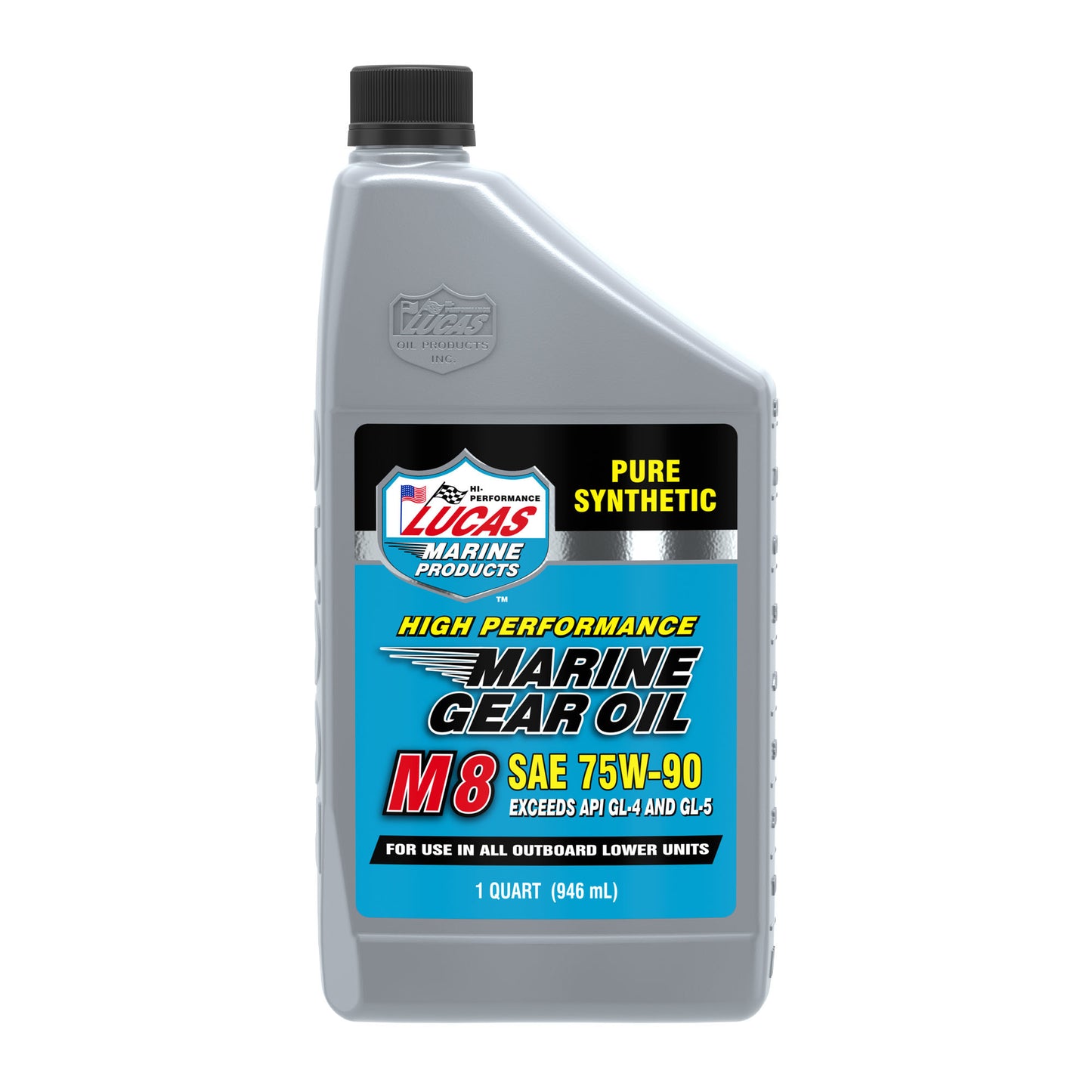 Lucas Oil Gear Oil - M8 Marine - 75W90 - Limited Slip Additive - Synthetic - 1 qt Bottle - Each