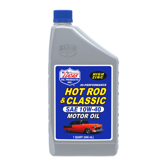 Lucas Oil Motor Oil - Hot Rod and Classic Car - High Zinc - 10W40 - Conventional - 1 qt Bottle - Each