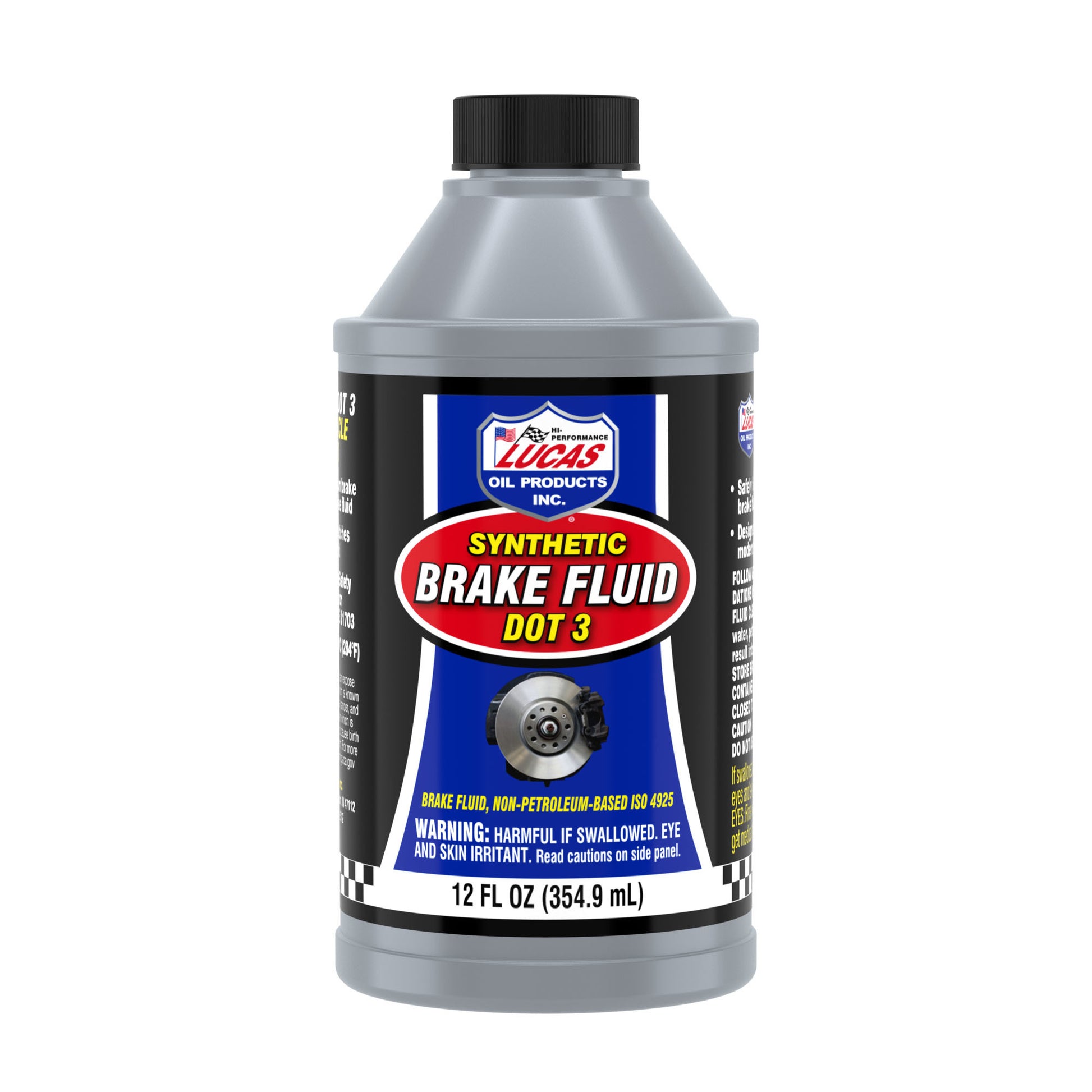 Lucas Oil Brake Fluid - DOT 3 - Synthetic - 12 oz Bottle - Each