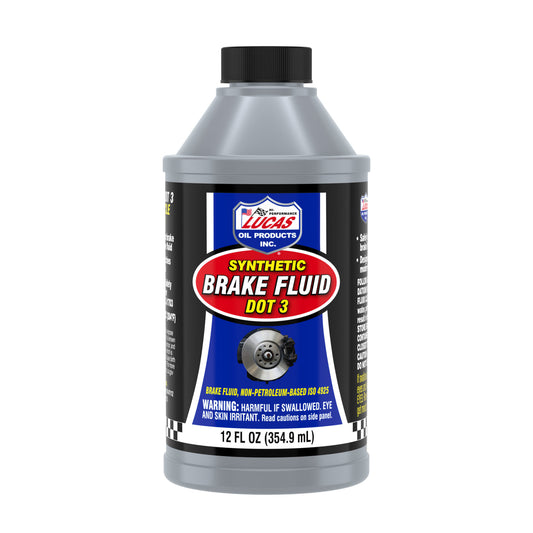 Lucas Oil Brake Fluid - DOT 3 - Synthetic - 12 oz Bottle - Each