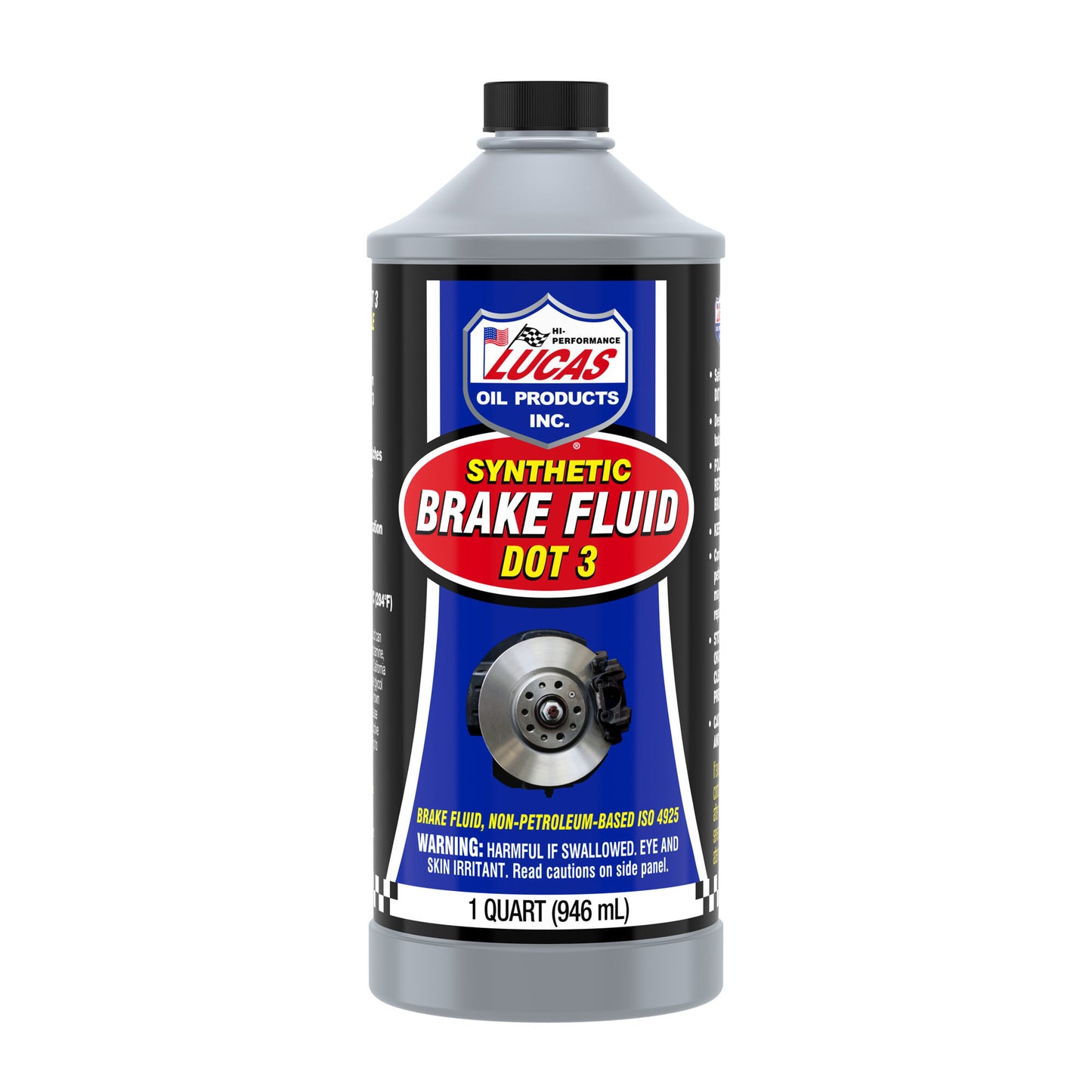 Lucas Oil Brake Fluid - DOT 3 - Synthetic - 1 qt Bottle - Each