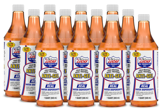 Lucas Oil Fuel Additive - Cold Weather - Anti-Gel - Water Remover - 1 qt Bottle - Diesel - Set of 12