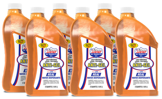 Lucas Oil Fuel Additive - Cold Weather - Anti-Gel - Water Remover - 1/2 gal Bottle - Diesel - Set of 6