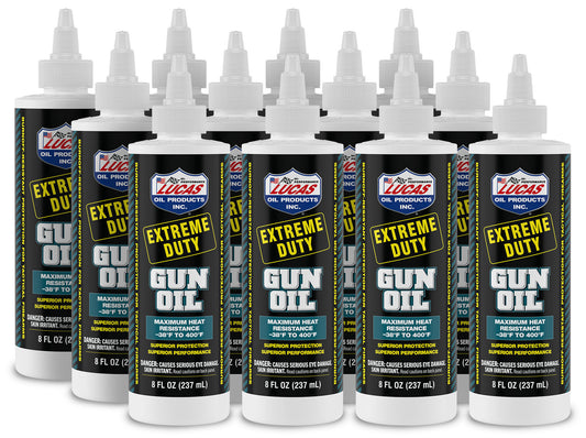 Lucas Oil Gun Oil - Extreme Duty - Conventional - 8 oz Squeeze Bottle - Set of 12