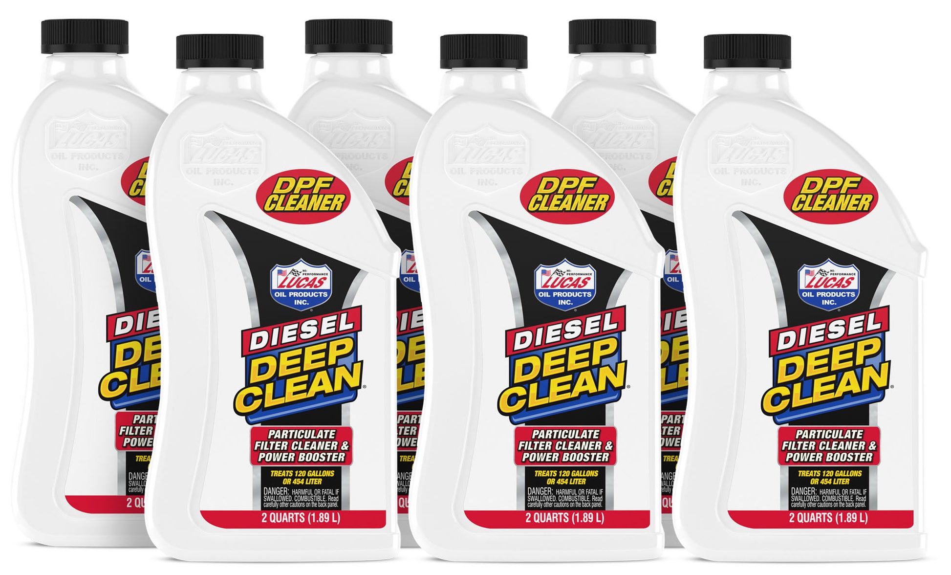 Lucas Oil Fuel Additive - Diesel Deep Clean - DPF Cleaner - 64 oz Bottle - Diesel - Set of 6