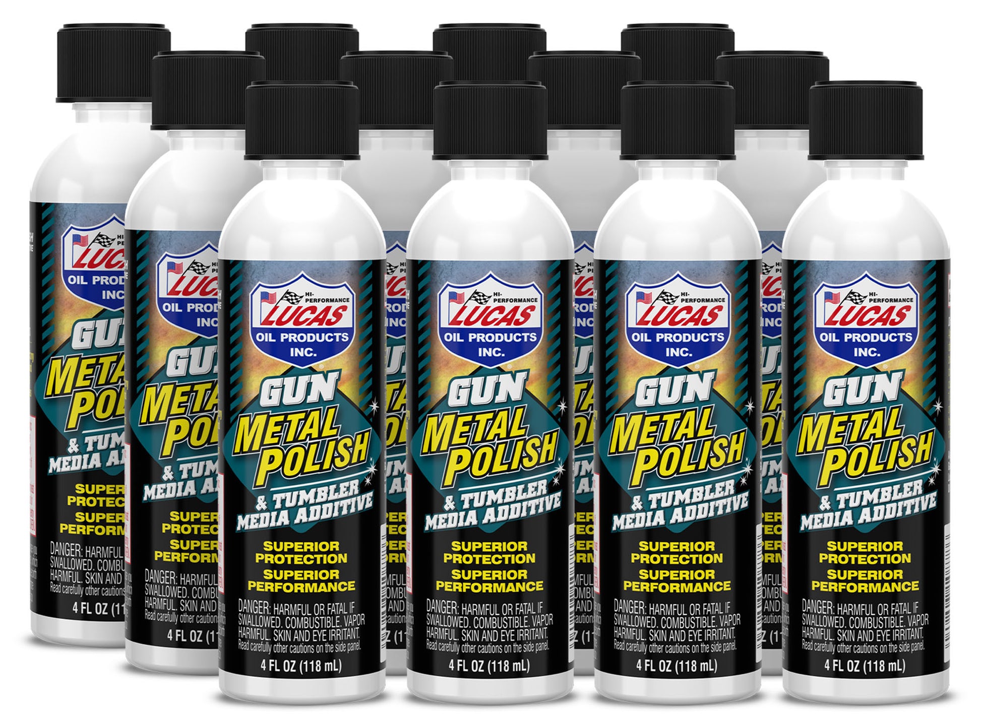 Lucas Oil Metal Polish - Gun Metal Polish - 4 oz Bottle - Set of 12