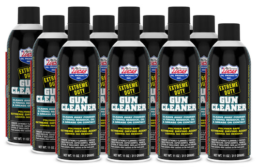 Lucas Oil Gun Cleaner - Extreme Duty Contact Cleaner - Cleaning / Drying - 11 oz Aerosol - Set of 12