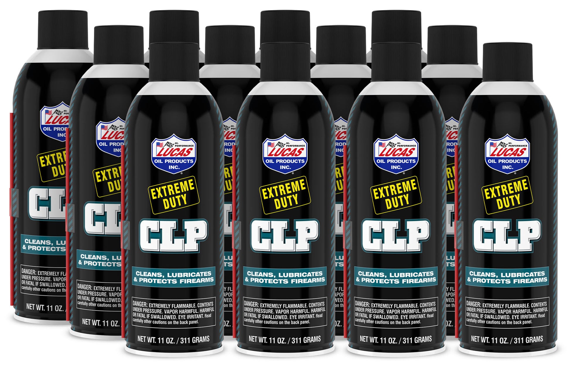 Lucas Oil Gun Cleaner - Extreme Duty CLP - Cleaner / Lubricant / Protectant - 11 oz Aerosol - Set of 12
