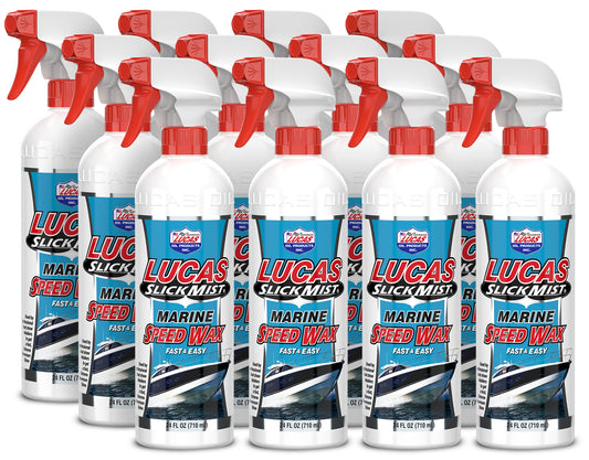 Lucas Oil Spray Wax - Slick Mist Marine Speed Wax - Exterior - 24 oz Spray Bottle - Set of 12