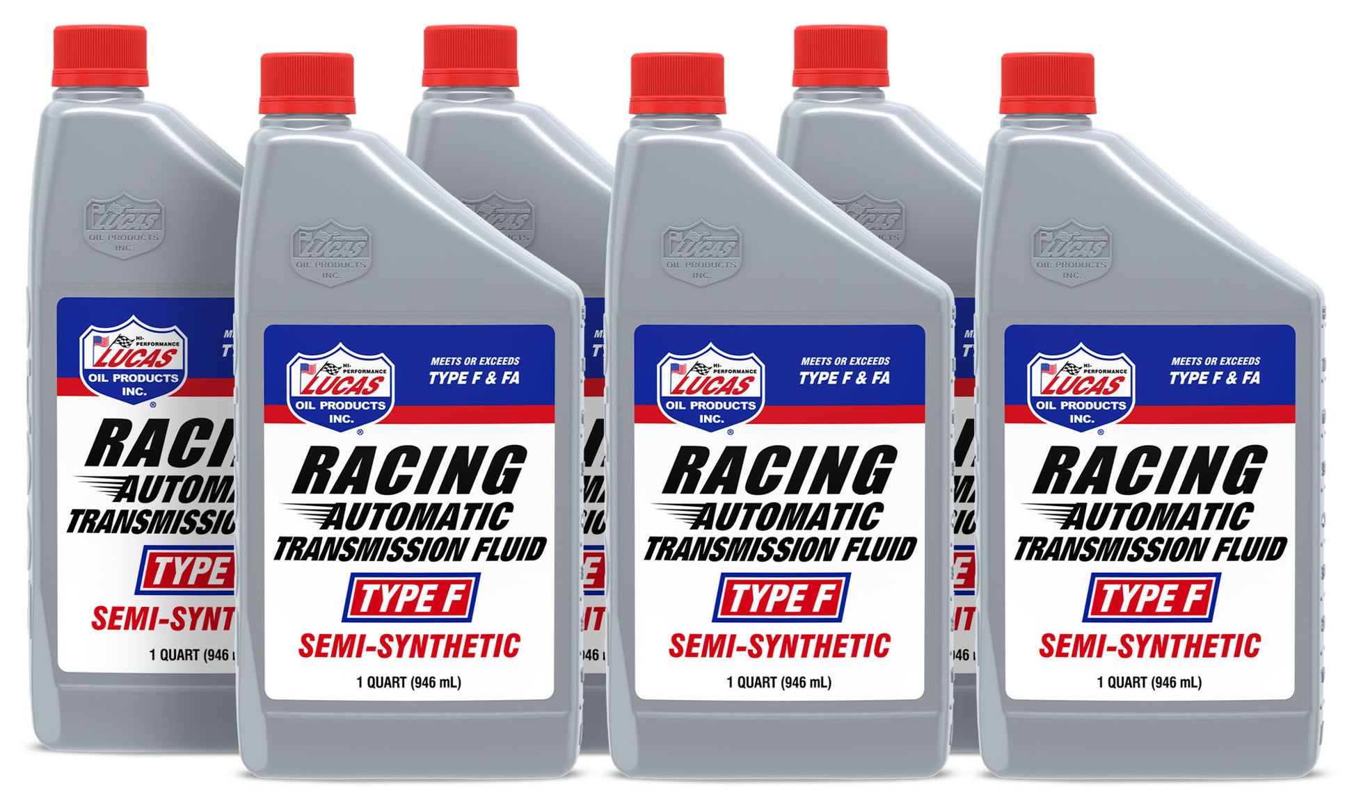 Lucas Oil Transmission Fluid - Type-F Racing - ATF - Semi-Synthetic - 1 qt Bottle - Set of 6