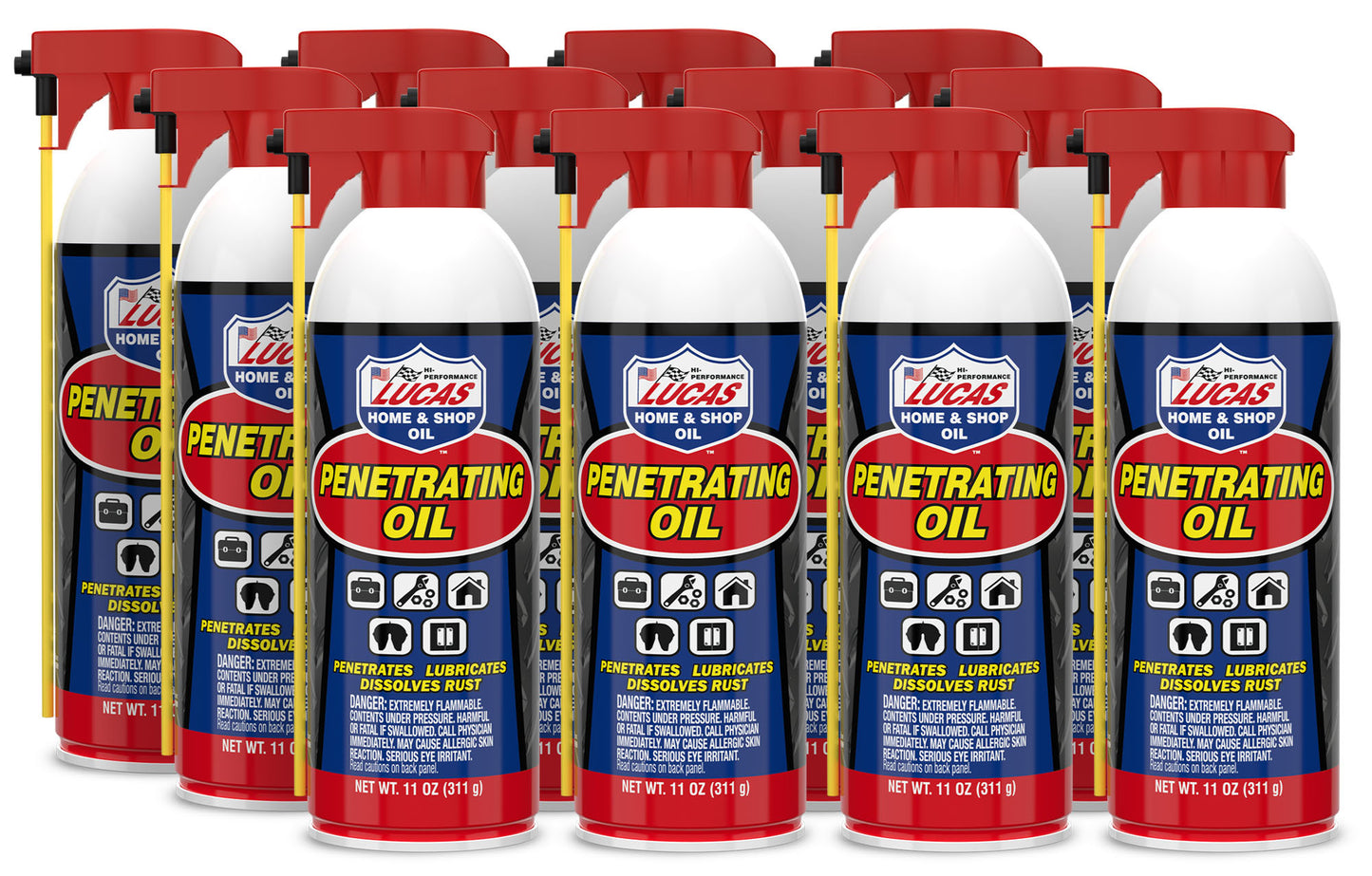 Lucas Oil Spray Lubricant - Penetrating Oil - 11 oz Aerosol - Set of 12