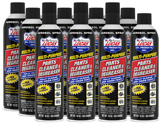 Lucas Oil Degreaser - Parts Cleaner and Degreaser - 16 oz Aerosol - Set of 12