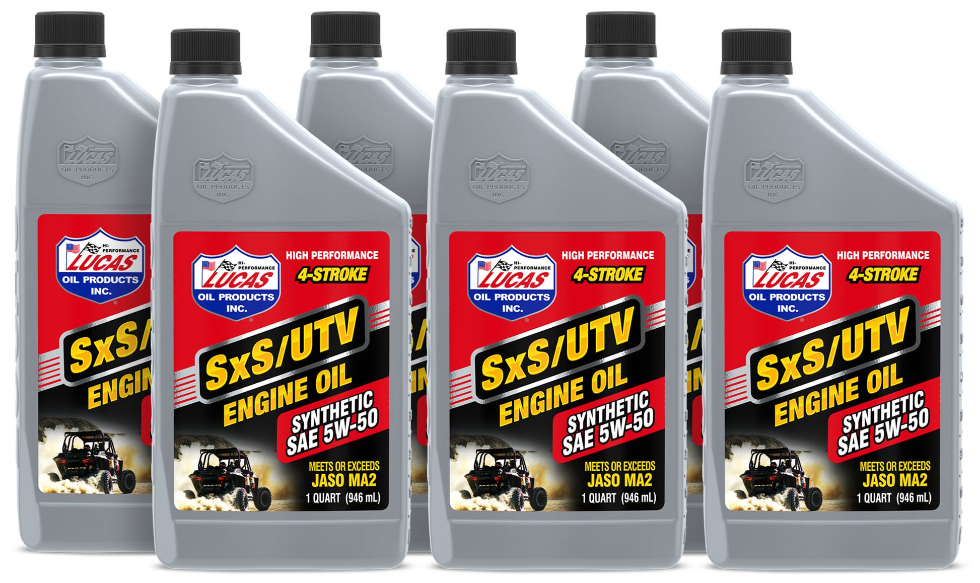 Lucas Oil Motor Oil - SxS - 5W50 - Synthetic - 1 qt Bottle - Set of 6