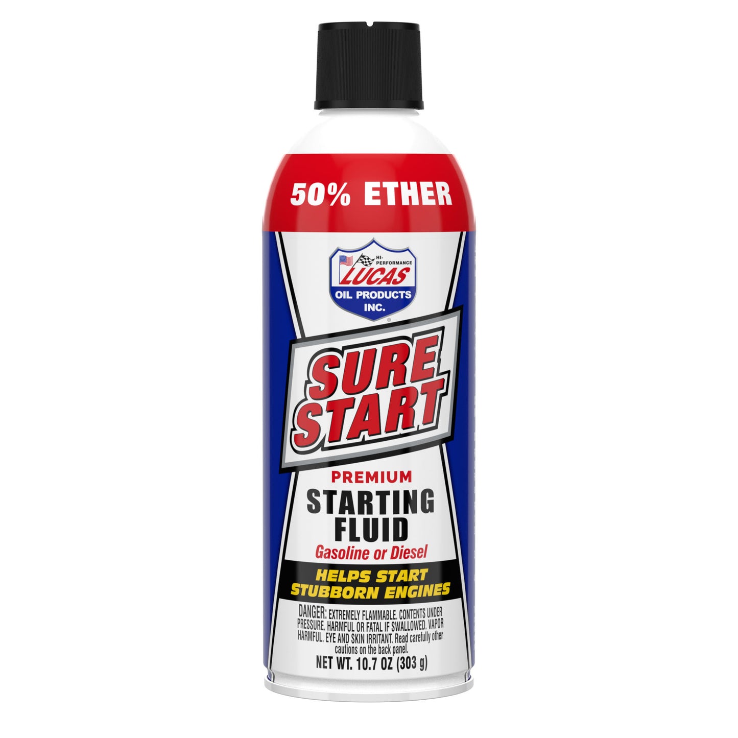 Lucas Oil Starting Fluid - Sure Start - 10.7 oz Aerosol - Diesel / Gas - Each