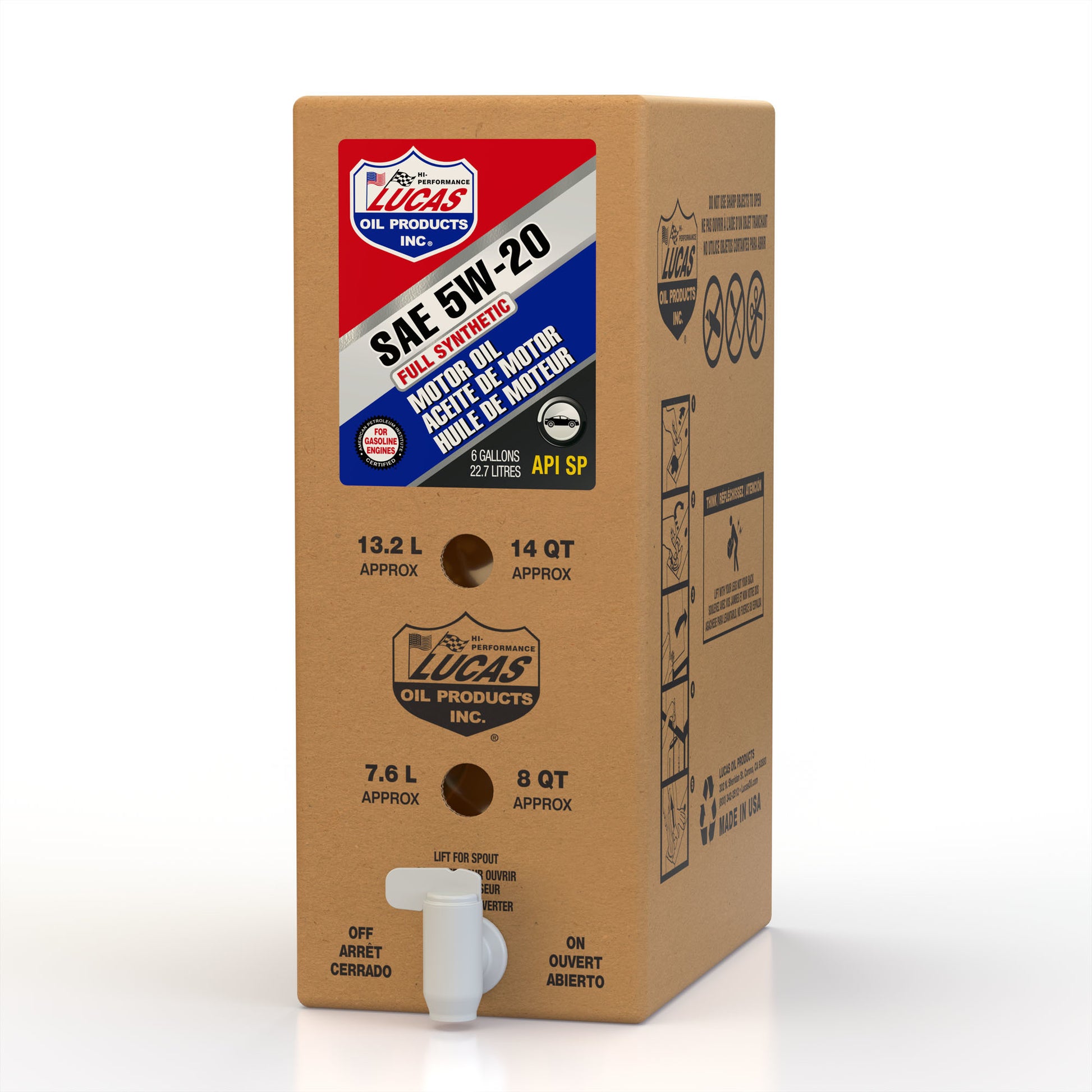 Lucas Oil Motor Oil - Fuel Saving - 5W20 - Synthetic - 6 gal Box - Each