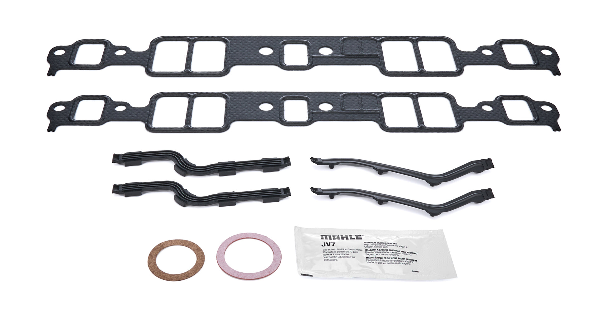 Mahle Original/Clevite Intake Manifold Gasket - 0.076 in Thick - 1.24 x 1.97 in Rectangle Port - Composite - Kit