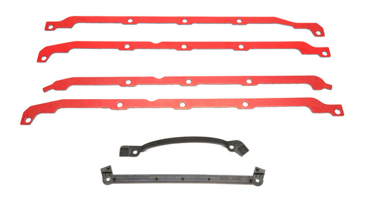 Mahle Original/Clevite Oil Pan Gasket - 0.08 in Thick - Multi-Piece - Steel Core Fiber PTFE Coated - Trimmed Side