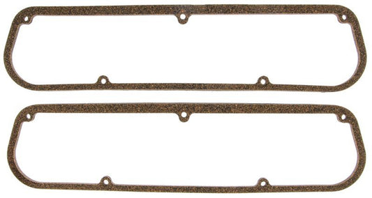 Mahle Original/Clevite Valve Cover Gasket - 0.250 in Thick - Cork / Fiber - Perimeter Bolt - Small Block Mopar - Pair