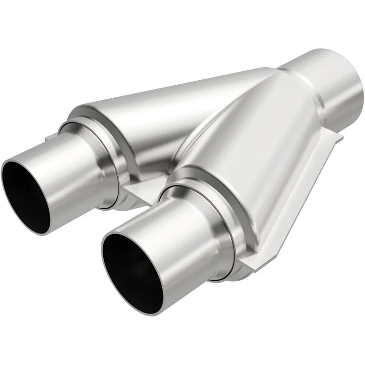 Magnaflow Perf Exhaust Exhaust Y-Pipe - 3 in Inlets - 3 in Outlet - Stainless - Natural - Universal - Each