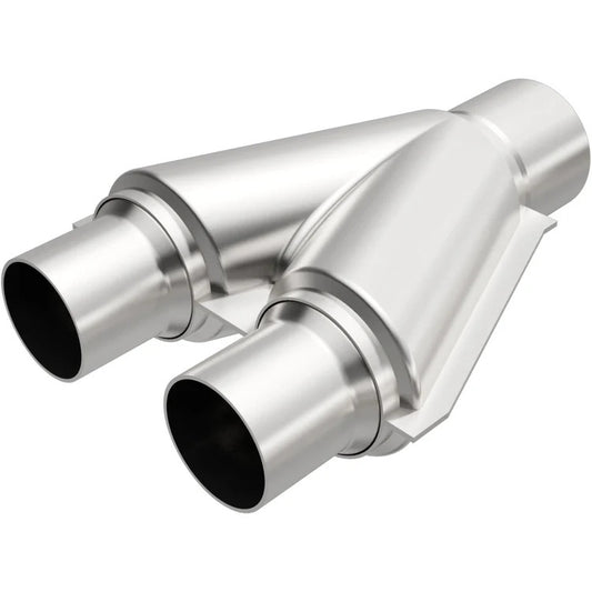 Magnaflow Perf Exhaust Exhaust Y-Pipe - 3 in Inlets - 3 in Outlet - Stainless - Natural - Universal - Each
