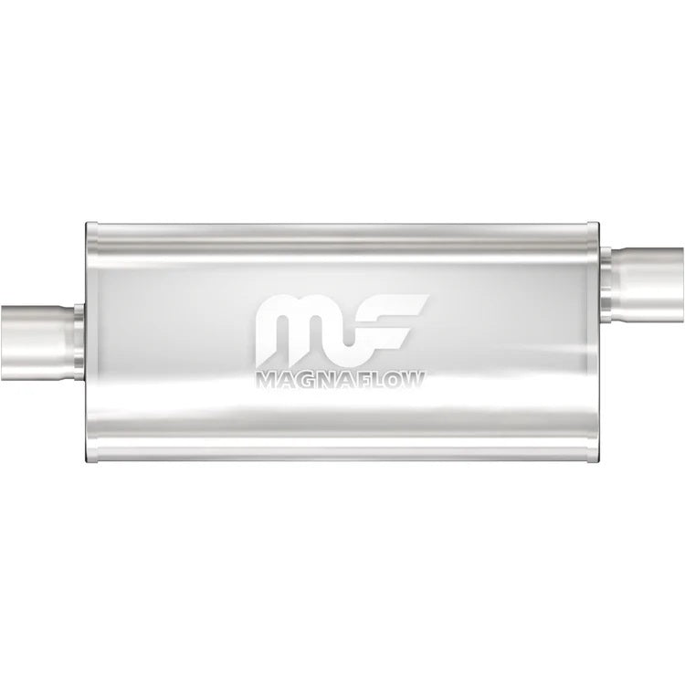 Magnaflow Perf Exhaust Muffler - 3 in Offset Inlet - 3 in Center Outlet - 14 x 8 x 5 in Oval Body - 20 in Long -